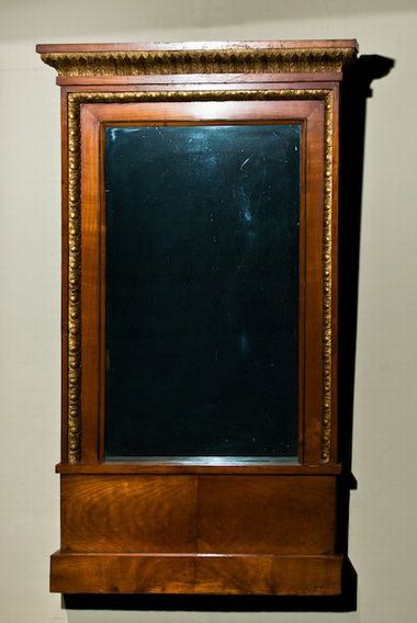 Late 18th Century German, Neo-Classical, Cherrywood and Carved Giltwood Mirror