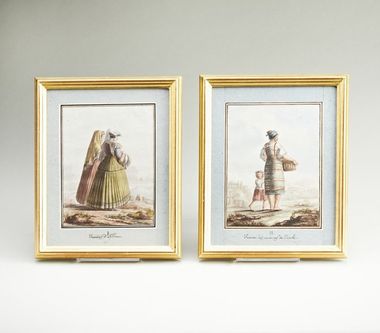 Eight Grand Tour Line Engravings signed Thomas  Rome circa 1785