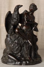 Rare and Unusual 19th Century Neo-Classical Bronze Group of Hebe