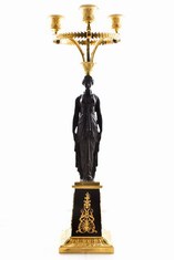 Fine Pair of 19th Century French Empire Bronze and Ormolu Candelabra