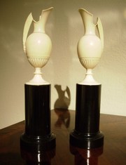 Pair of Ivory Urns