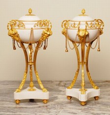 Pair of Marble and Ormolu Urns