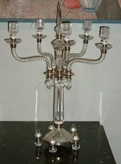 Rare Pair of Glass candelabra by Osler
