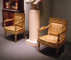 Pair of Early 19th Century, Empire Period ,Giltwood Armchairs.