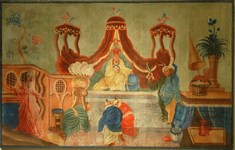 Unusual, Large,early 19th century Chinoiserie painted panel in the Brighton Pavillion taste.
