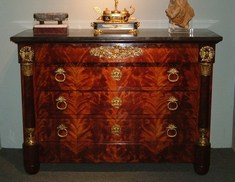 Early 19th century, Restauration, mahogany and ormolu commode.