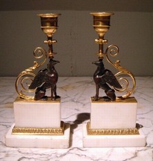 Pair George III Giffin Candlesticks
