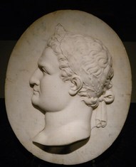 Fine quality 18thc Grand Tour statuary marble relief of Claudius