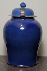 18thC Powder Blue Chinese Vase and Cover