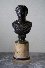 Neo-Classical Grand Tour Bronze Bust of Caesar Augustus